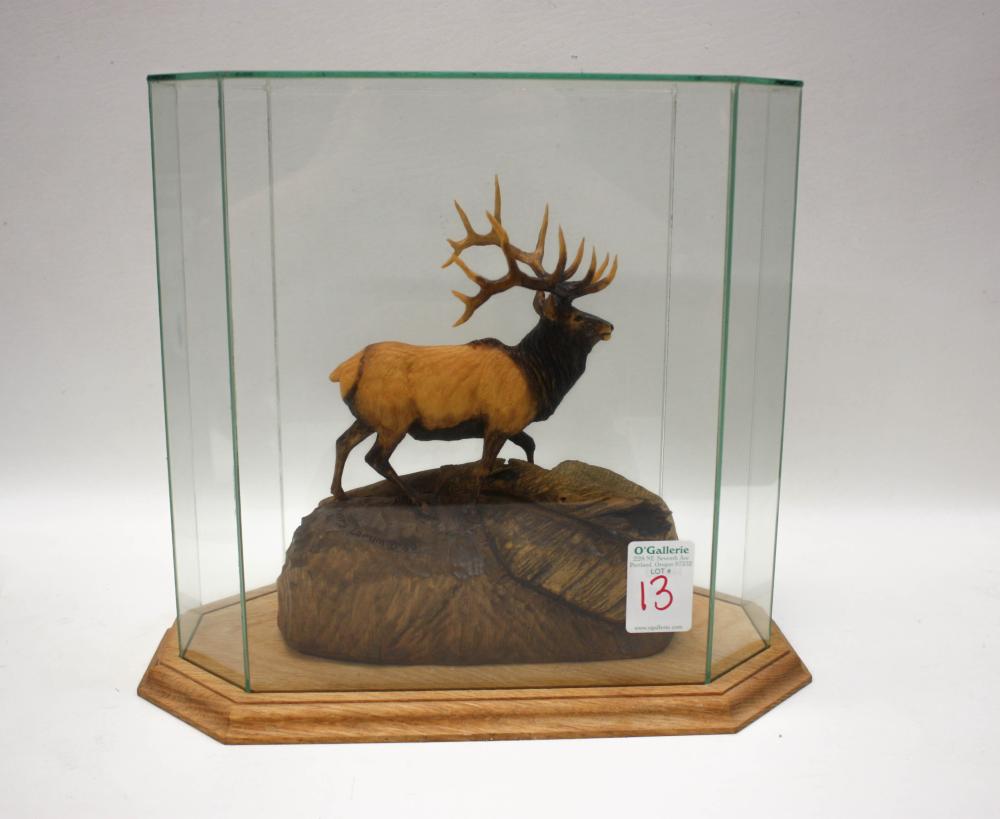 HENRY LARUM WOOD CARVING OF A