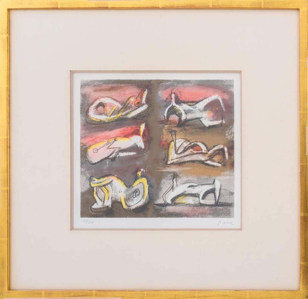 HENRY MOORE "6 RECLINING FIGURES"