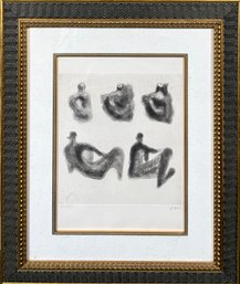 Henry Moore etching and aquatint of