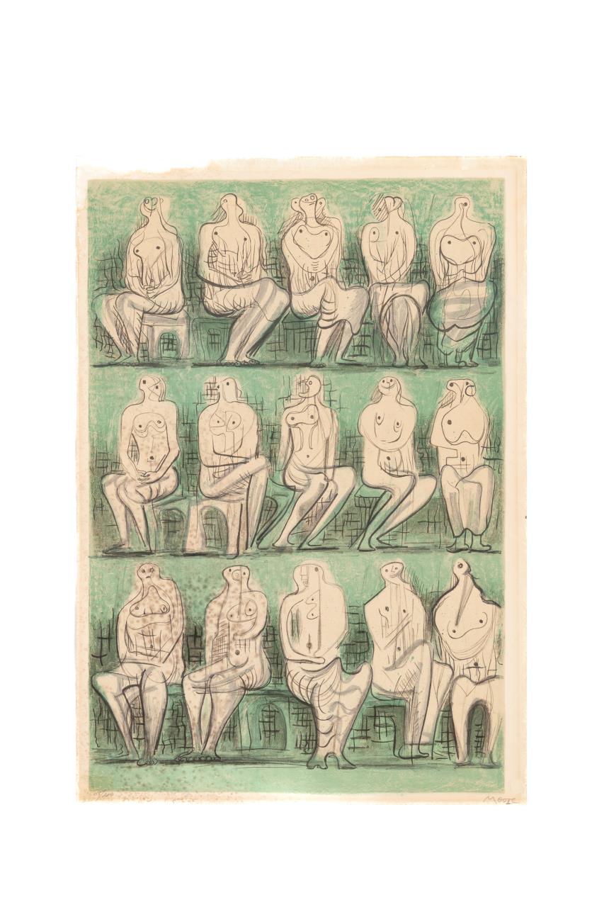 HENRY MOORE, SEATED FIGURES,