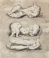 HENRY MOORE, THREE RECLINING F