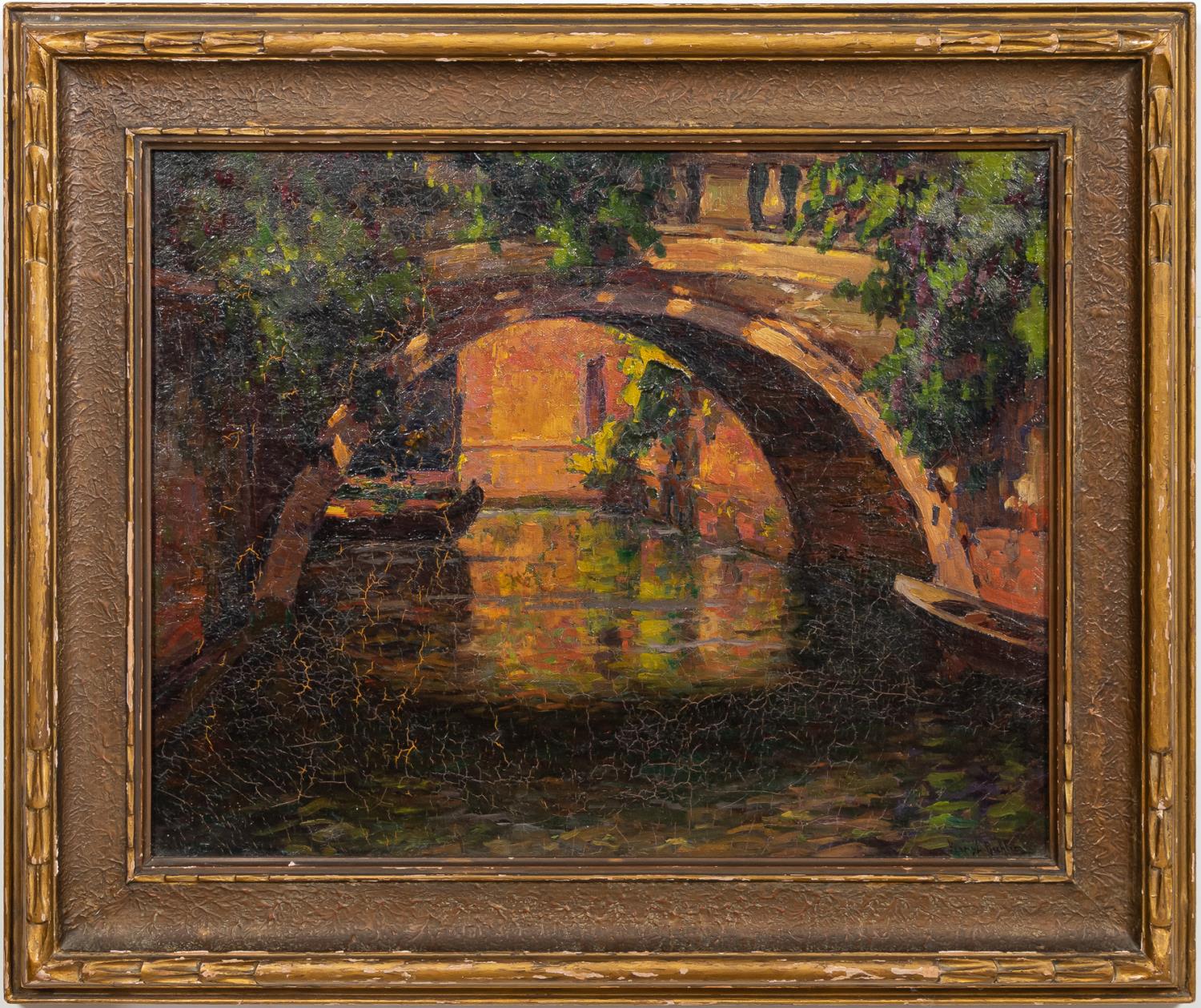 HENRY RICHTER, VENICE CANAL, OIL ON