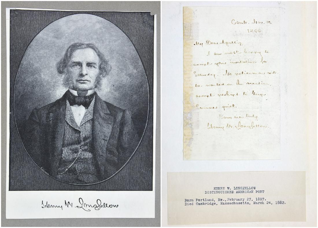 HENRY W. LONGFELLOW HANDWRITTEN