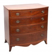 HEPPLEWHITE BOWFRONT BUREAU CI