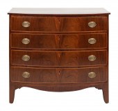 HEPPLEWHITE BOWFRONT BUREAU CI