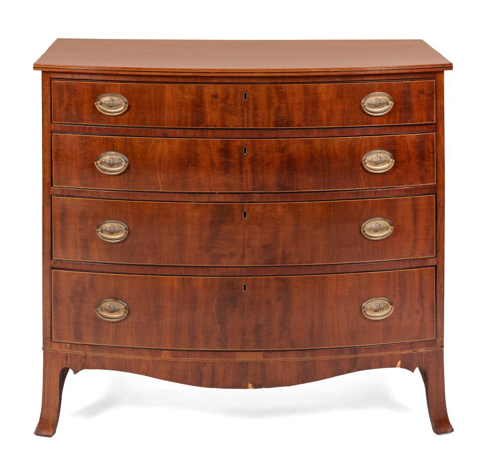 HEPPLEWHITE BOWFRONT BUREAU
