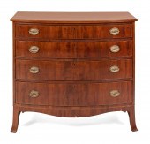 HEPPLEWHITE BOWFRONT BUREAU MA