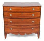 HEPPLEWHITE BOWFRONT BUREAU MA