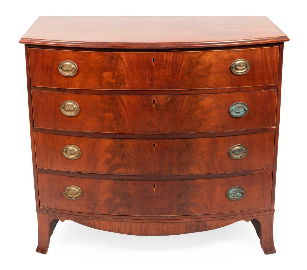 HEPPLEWHITE BOWFRONT BUREAU