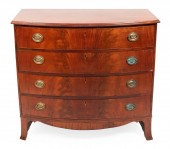 HEPPLEWHITE BOWFRONT BUREAU MA
