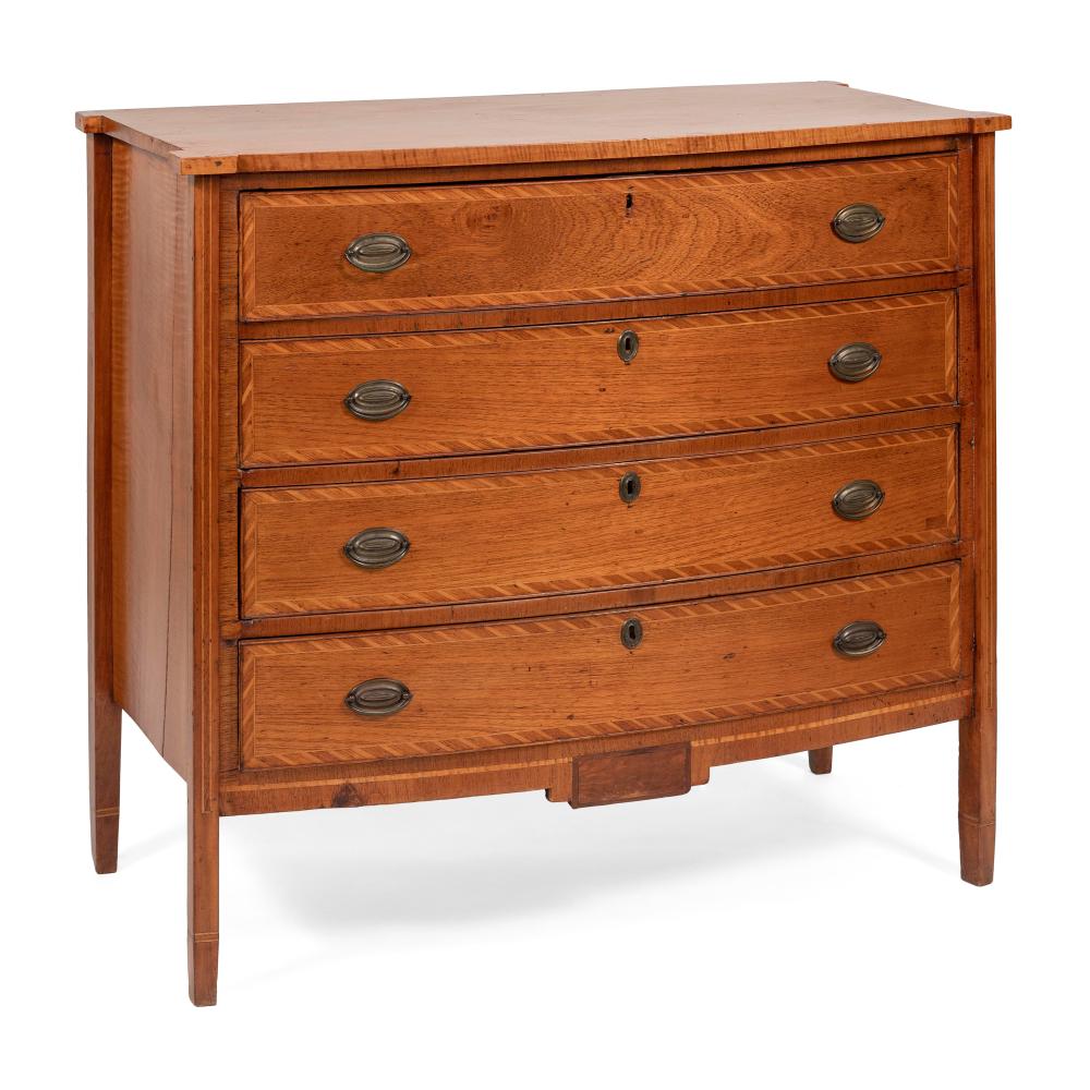 HEPPLEWHITE BOWFRONT BUREAU NEW
