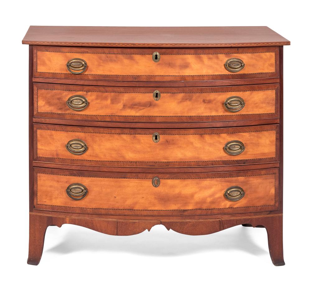 HEPPLEWHITE BOWFRONT BUREAU NORTH