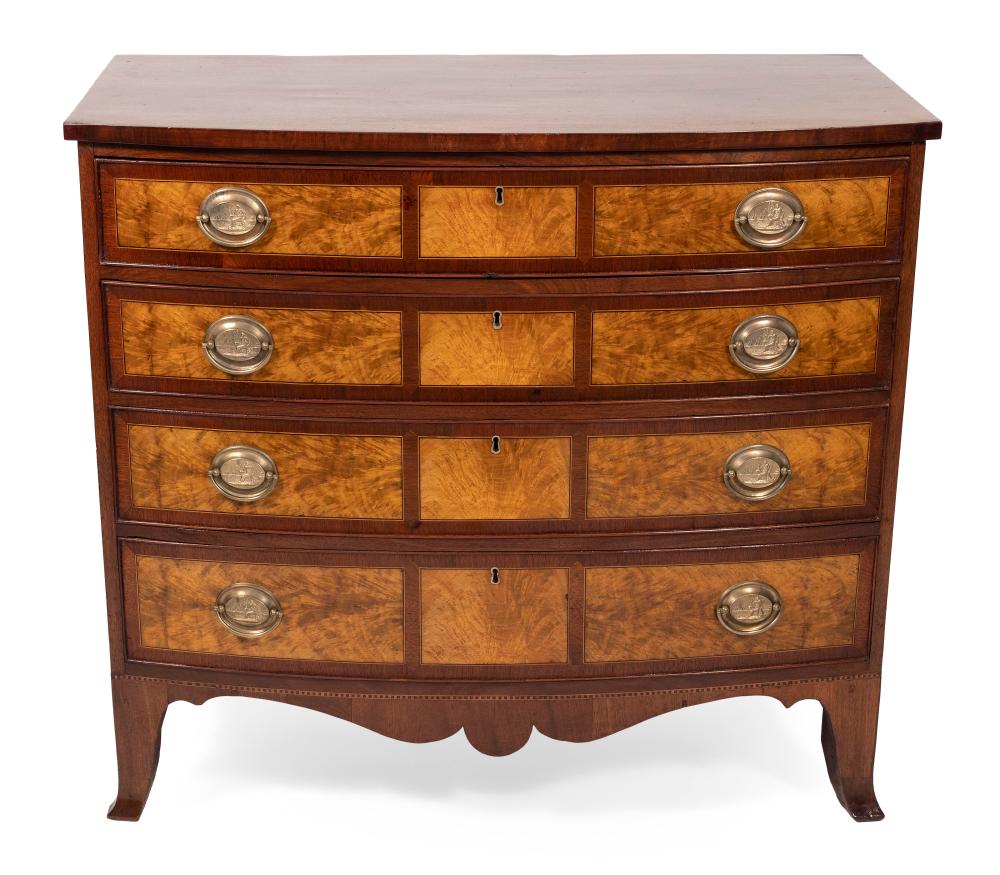 HEPPLEWHITE BOWFRONT BUREAU