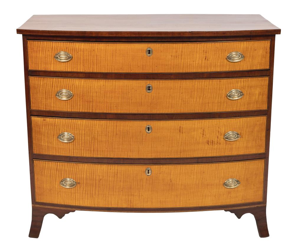 HEPPLEWHITE BOWFRONT CHEST 19TH