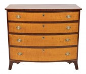 HEPPLEWHITE BOWFRONT CHEST 19T