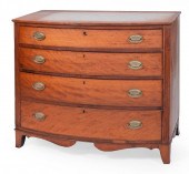 HEPPLEWHITE BOWFRONT CHEST 19T