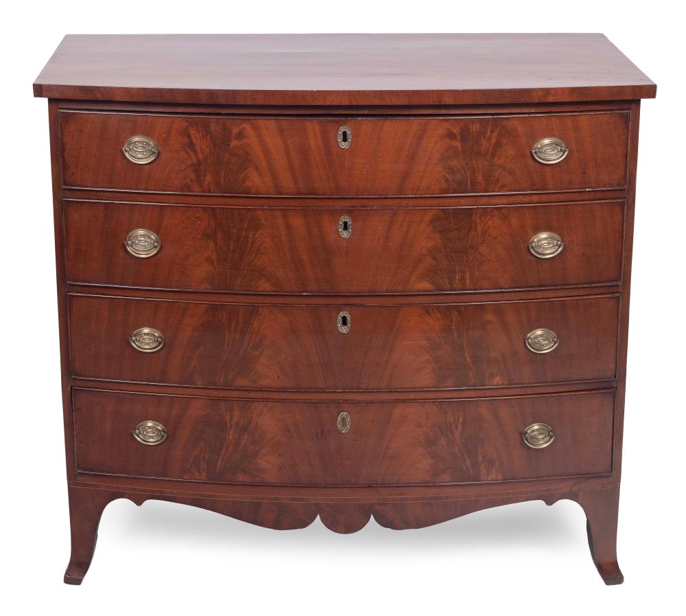 HEPPLEWHITE BOWFRONT CHEST CIRCA