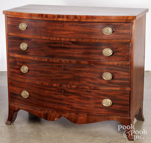 HEPPLEWHITE BOWFRONT CHEST OF