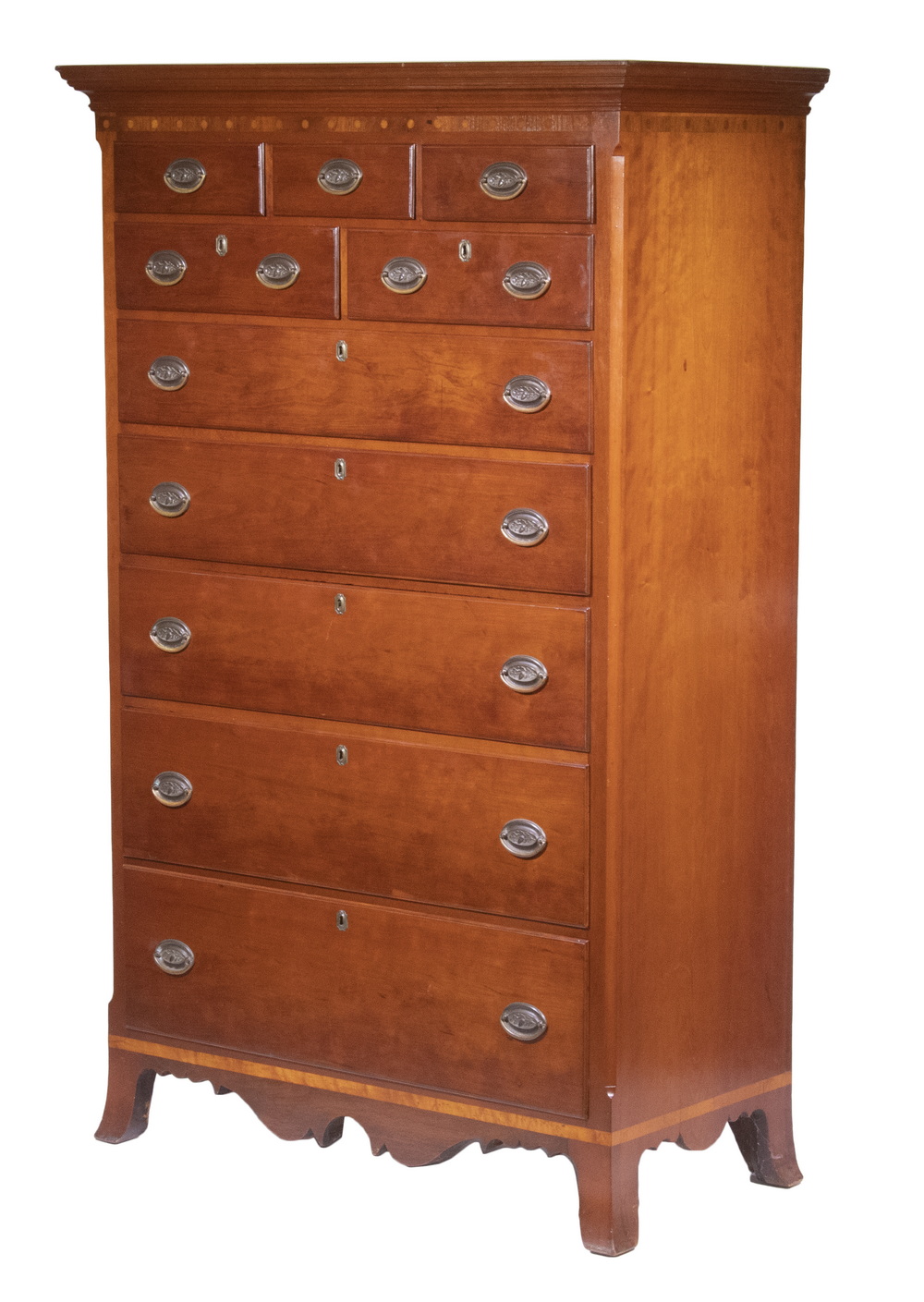HEPPLEWHITE CHERRY TALL CHEST