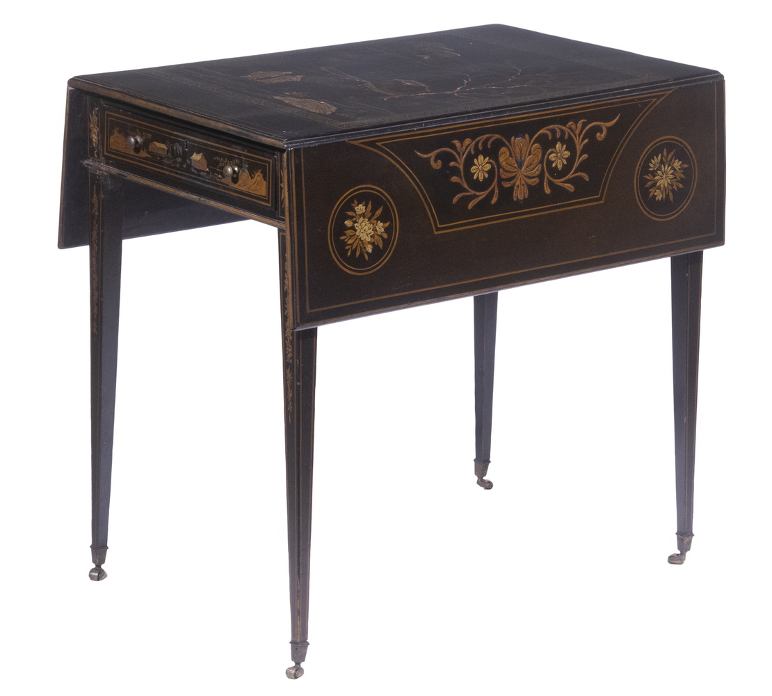 HEPPLEWHITE CHINOISERIE DROP-LEAF