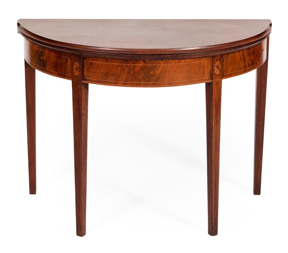 HEPPLEWHITE DEMILUNE CARD TABLE