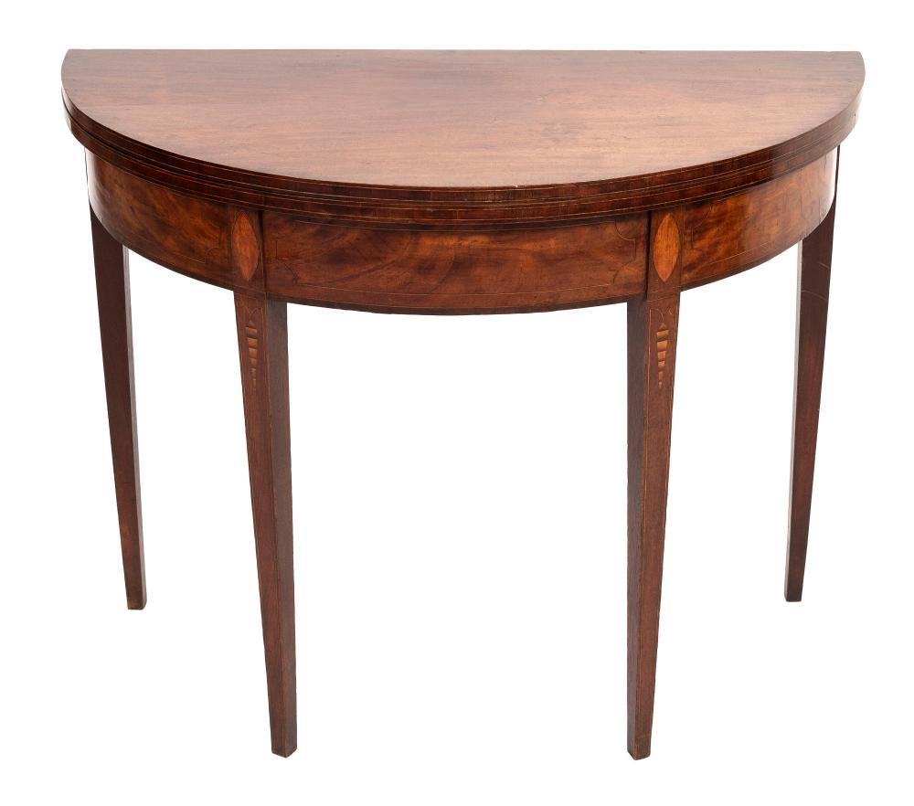 HEPPLEWHITE DEMILUNE CARD TABLE NEW