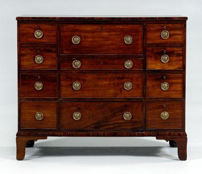 Hepplewhite figured mahogany chest,
