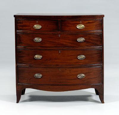 Hepplewhite figured mahogany chest,