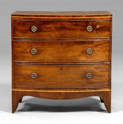 Hepplewhite inlaid bow-front chest,