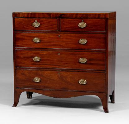 Hepplewhite inlaid chest, figured
