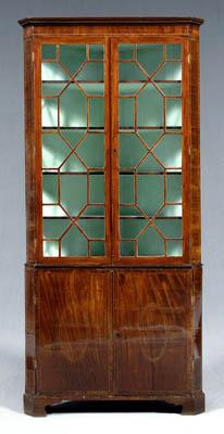 Hepplewhite inlaid corner cupboard,