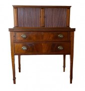 HEPPLEWHITE INLAID MAHOGANY TA