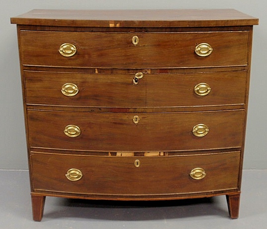 Hepplewhite mahogany bow-front