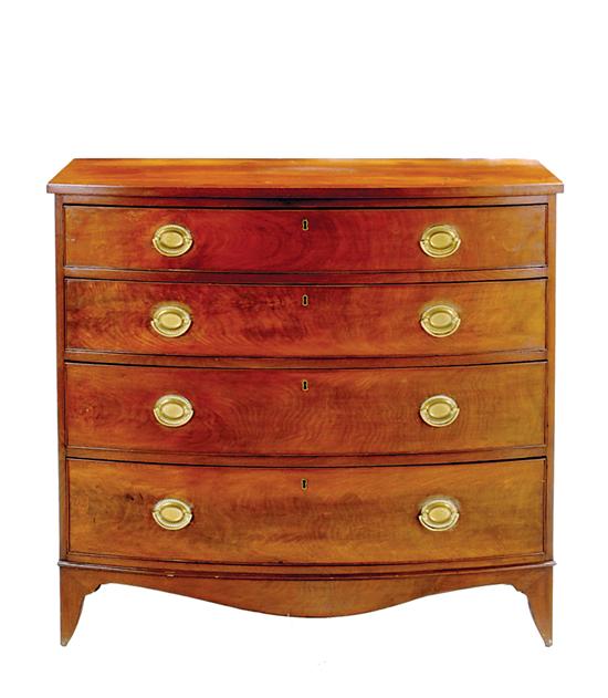 Hepplewhite mahogany bowfront chest