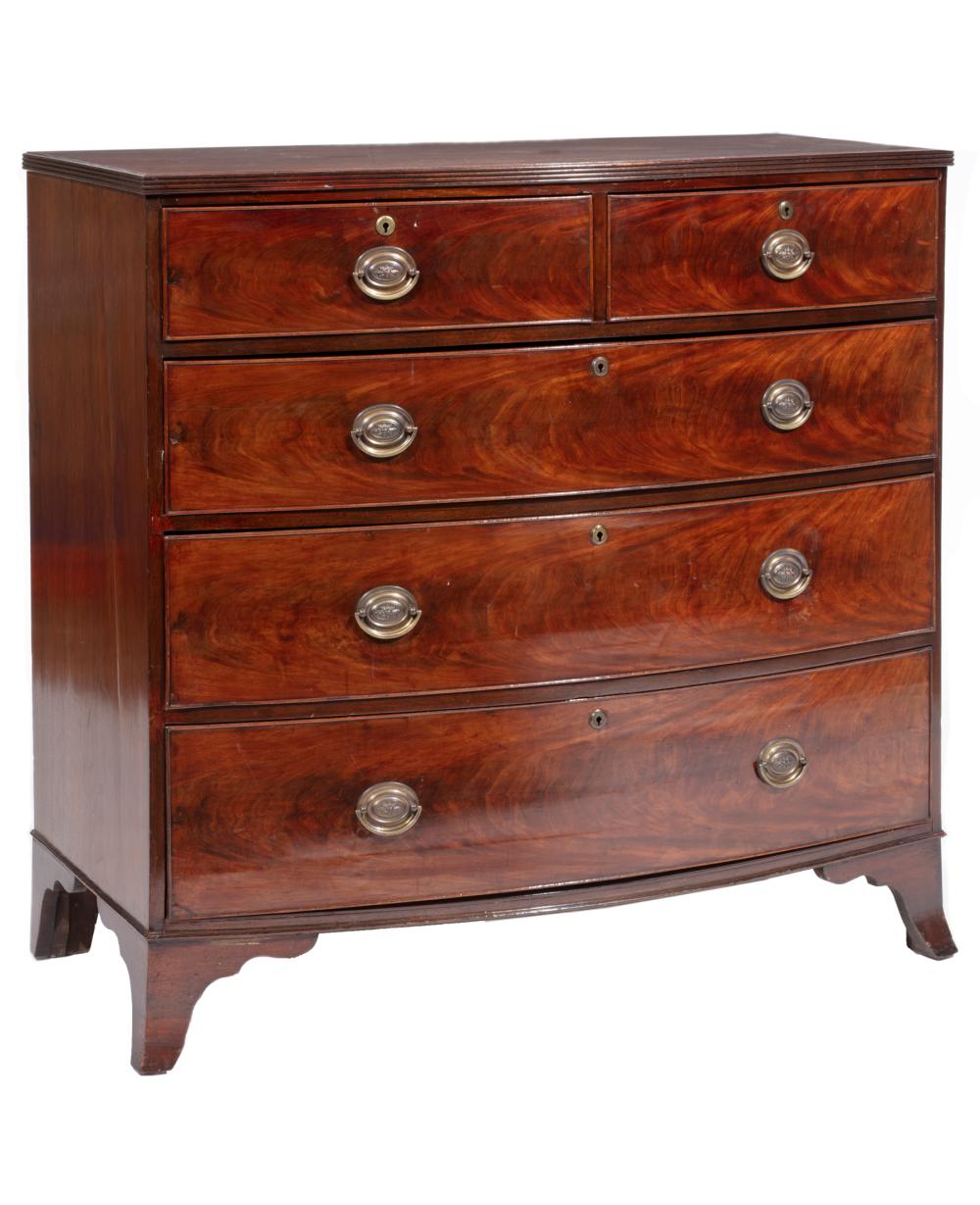 HEPPLEWHITE MAHOGANY BOWFRONT CHEST