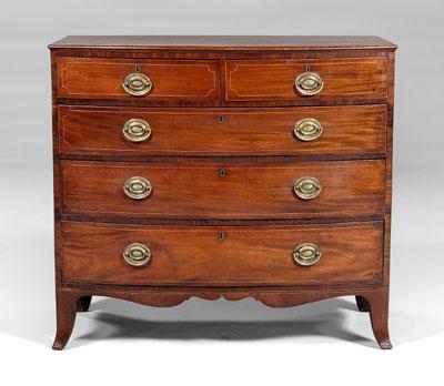 Hepplewhite mahogany chest, figured