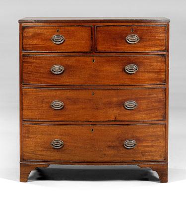Hepplewhite mahogany chest, five
