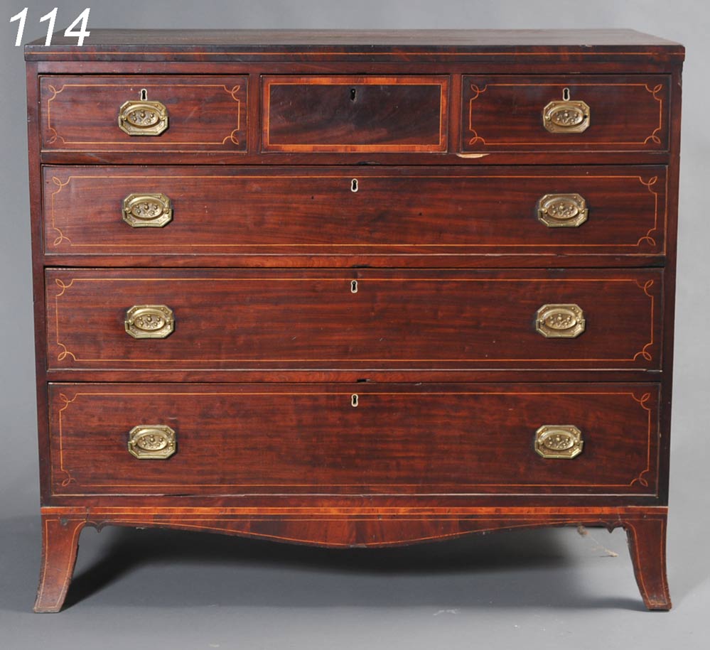 Hepplewhite Mahogany Six Drawer