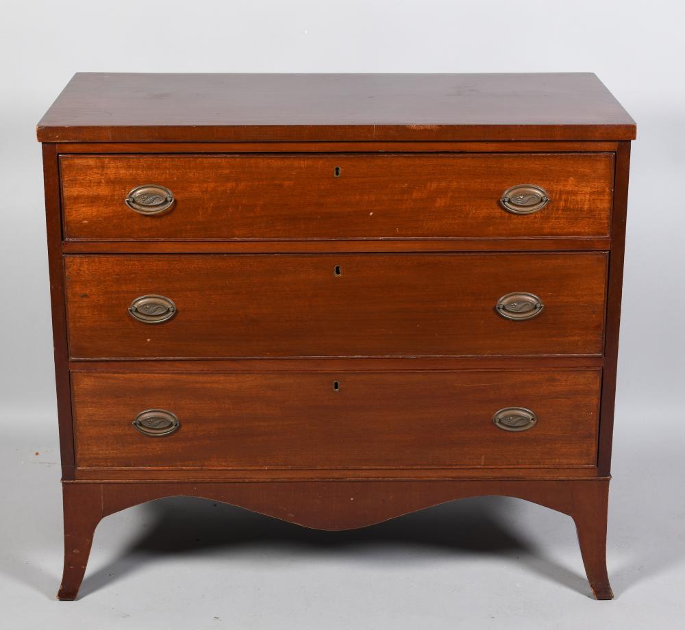 HEPPLEWHITE MAHOGANY THREE-DRAWER