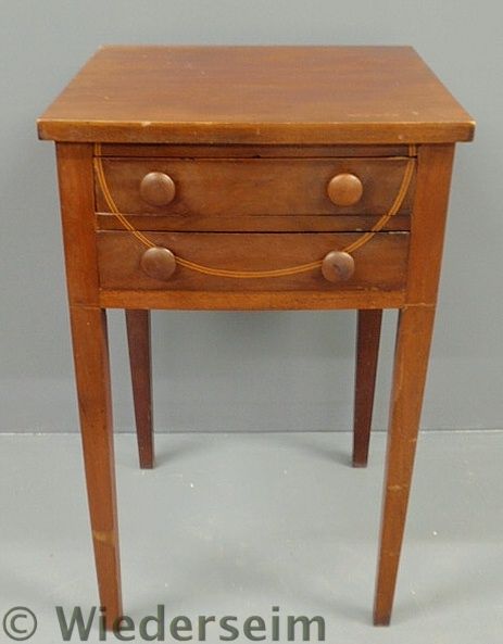 Hepplewhite mahogany two-drawer