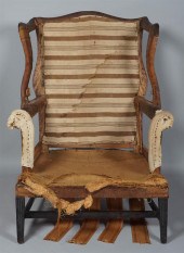 HEPPLEWHITE MAHOGANY WING ARMC