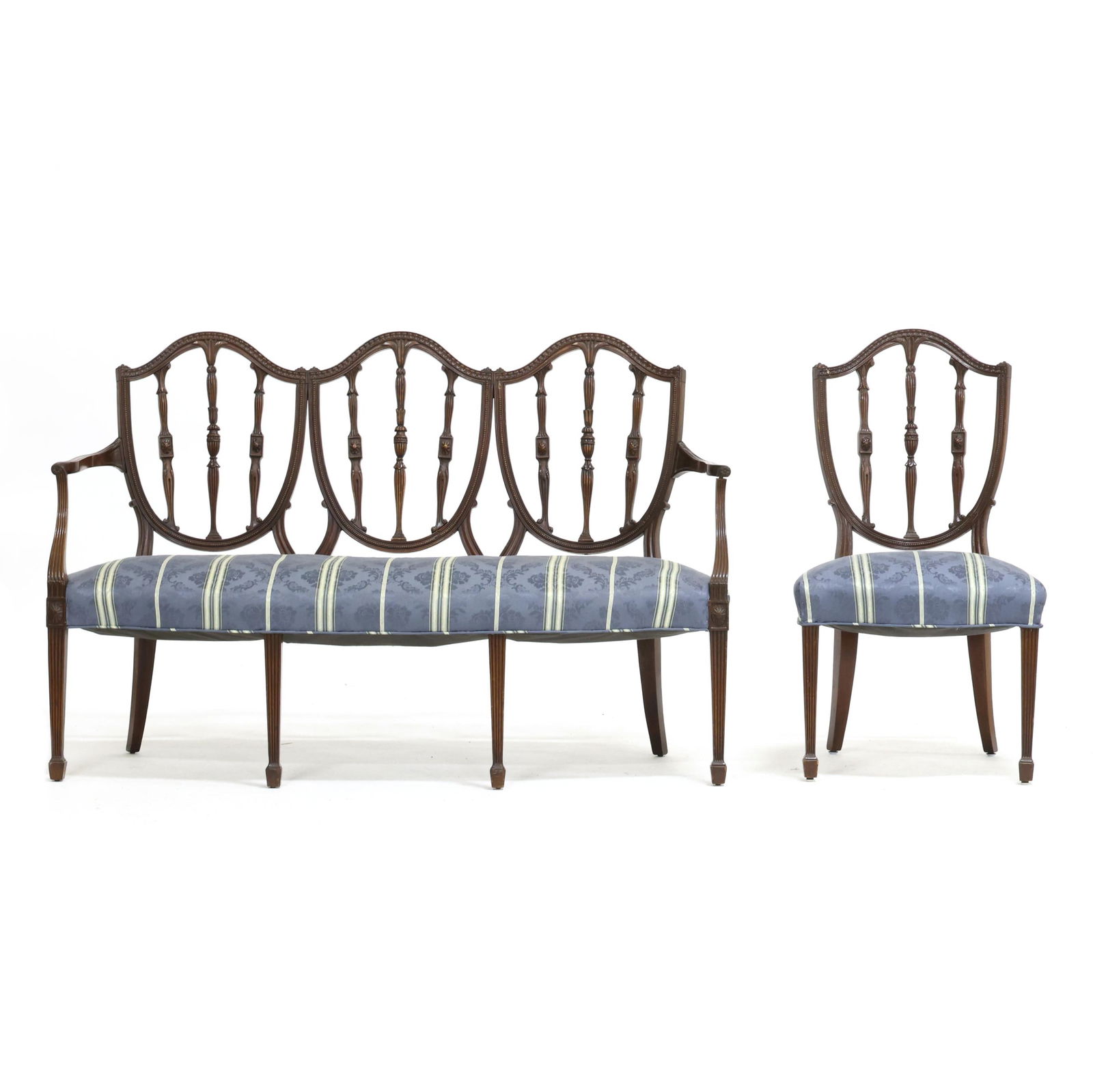 HEPPLEWHITE STYLE CARVED MAHOGANY