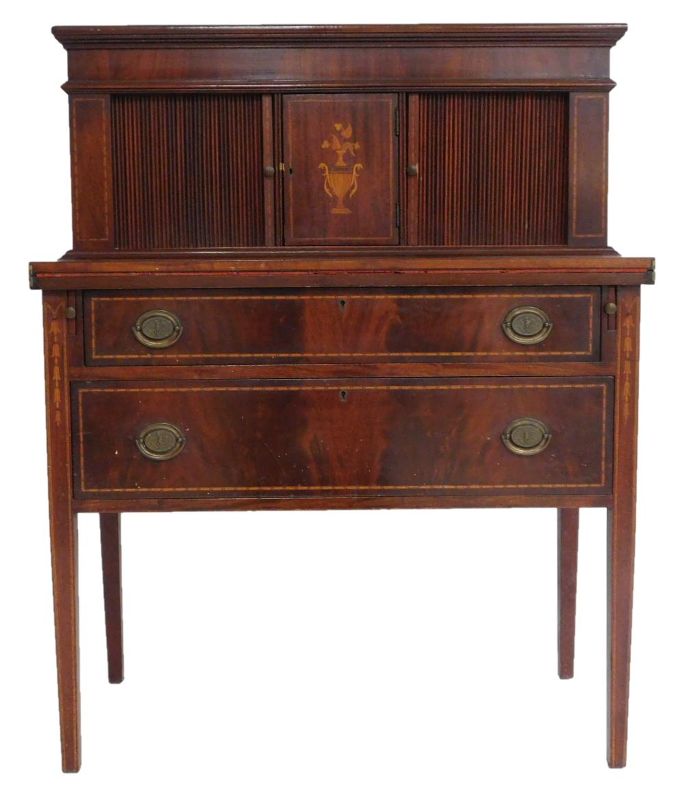 HEPPLEWHITE STYLE DESK WITH TAMBOUR