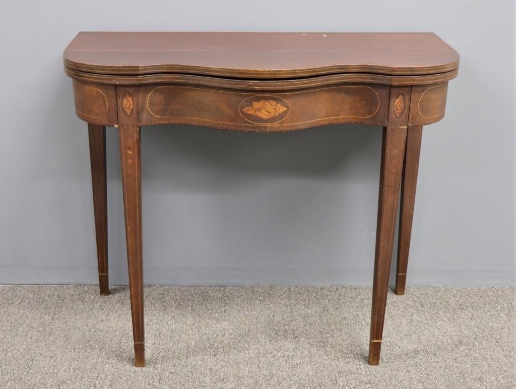 Hepplewhite style mahogany inlaid