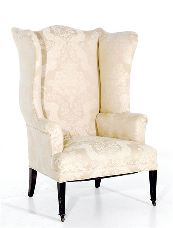 Hepplewhite style mahogany wingback