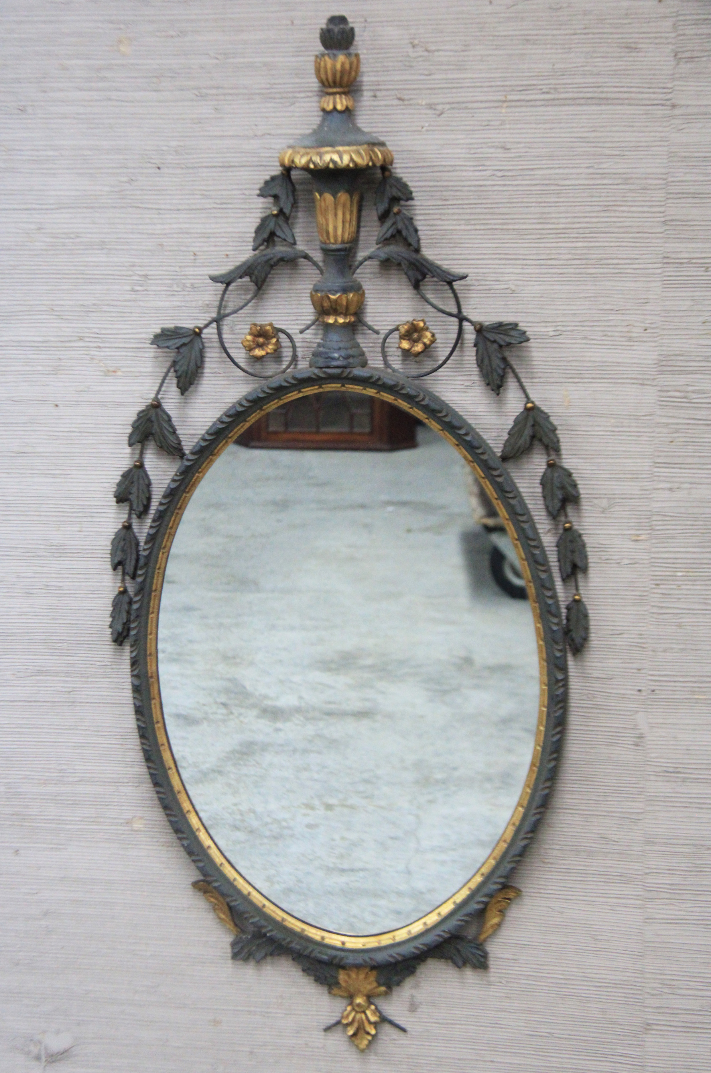HEPPLEWHITE STYLE OVAL MIRROR