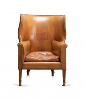 HEPPLEWHITE STYLE TAN LEATHER