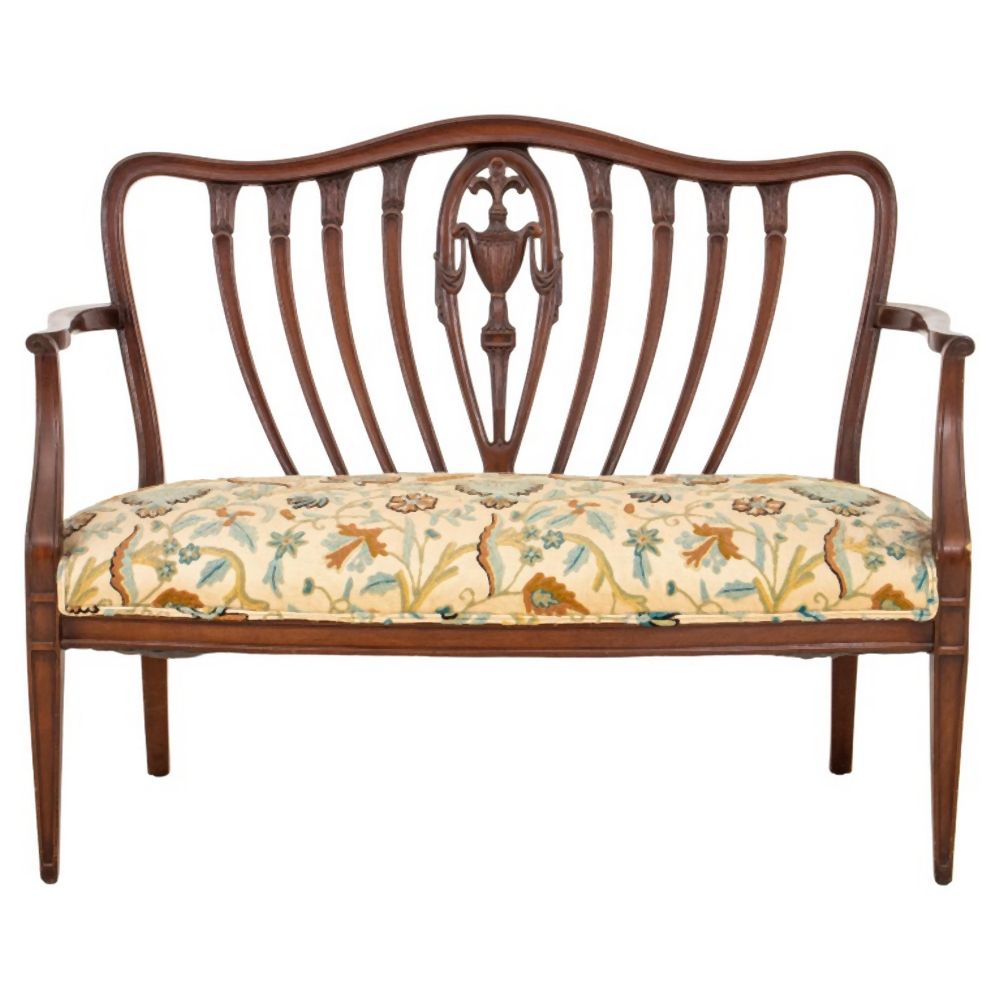 HEPPLEWHITE STYLE WALNUT SETTEE