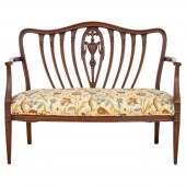 HEPPLEWHITE STYLE WALNUT SETTE
