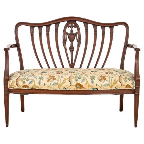 HEPPLEWHITE STYLE WALNUT SETTEE
